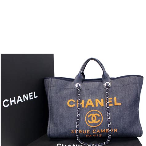 chanel blue deauville tote|chanel deauville tote for sale.